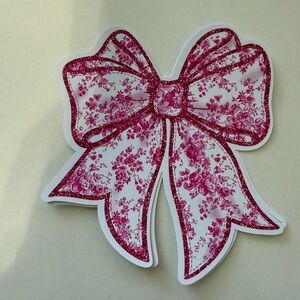Pink floral  bow card stock‎ car freshie scent varie air freshener croquet